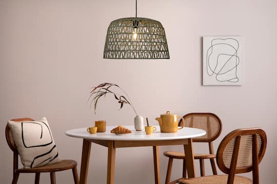 Hello Honey® 19.5" Boho Open Weave Metal and Paper Rope Ceiling Light